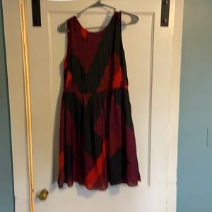 Red pleated Dress